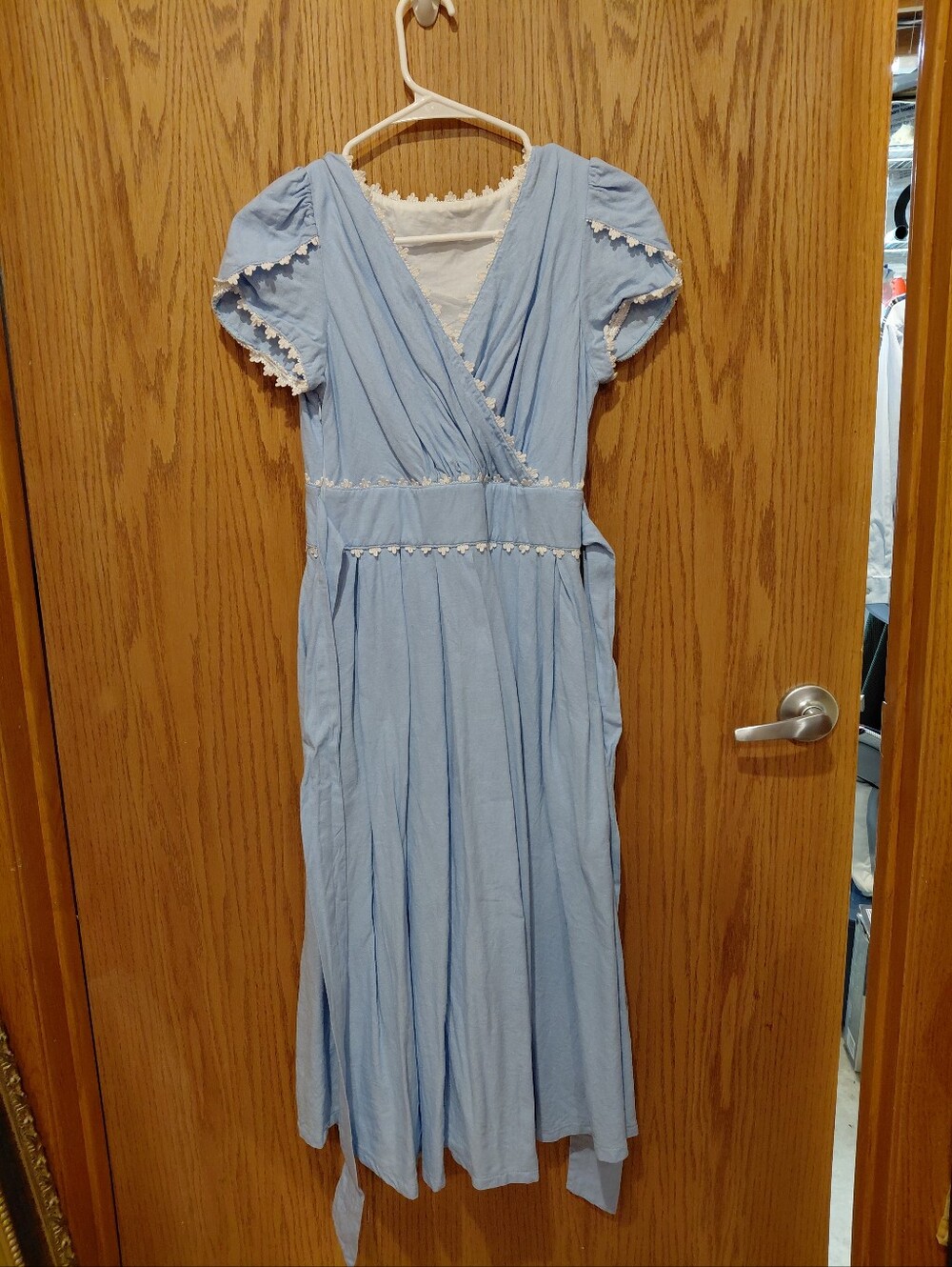 Light blue dress with Lace Trim
